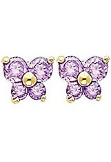 noteworthy light purple butterfly baby birthstone earrings